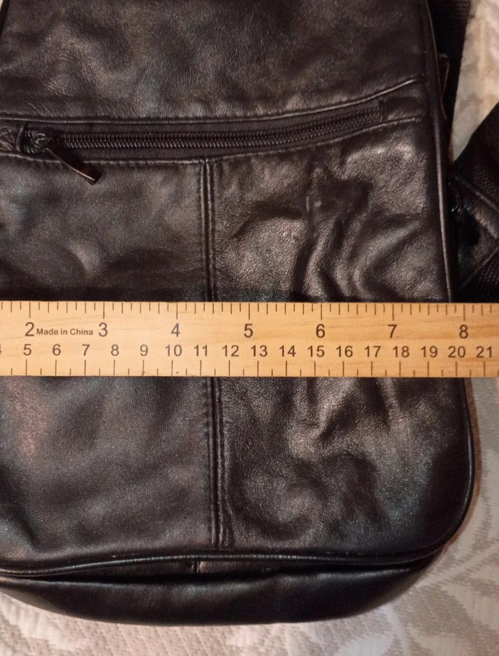 Buxton Black Leather Crossbody Sling Bag